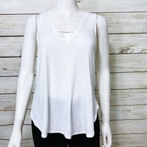 Express White V-Neck Tank Top